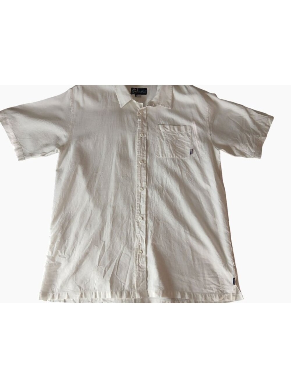 Jack O'Neill Mens White Short Sleeve Button Up Shirt Size XL Linen Blend Camp